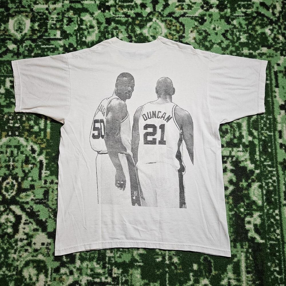 Vtg 1999 San Antonio Spurs Shirt Large Sz Tim Duncan David Robinson